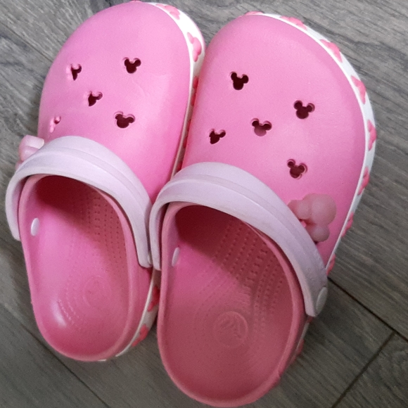 CROCS Other - Disney's pink Mickey mouse crocs size junior 1